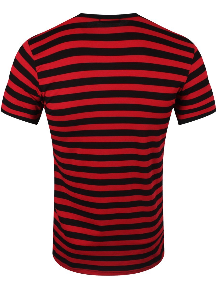 Men's Black and Striped T-shirt Red : Amazon.ca: Clothing